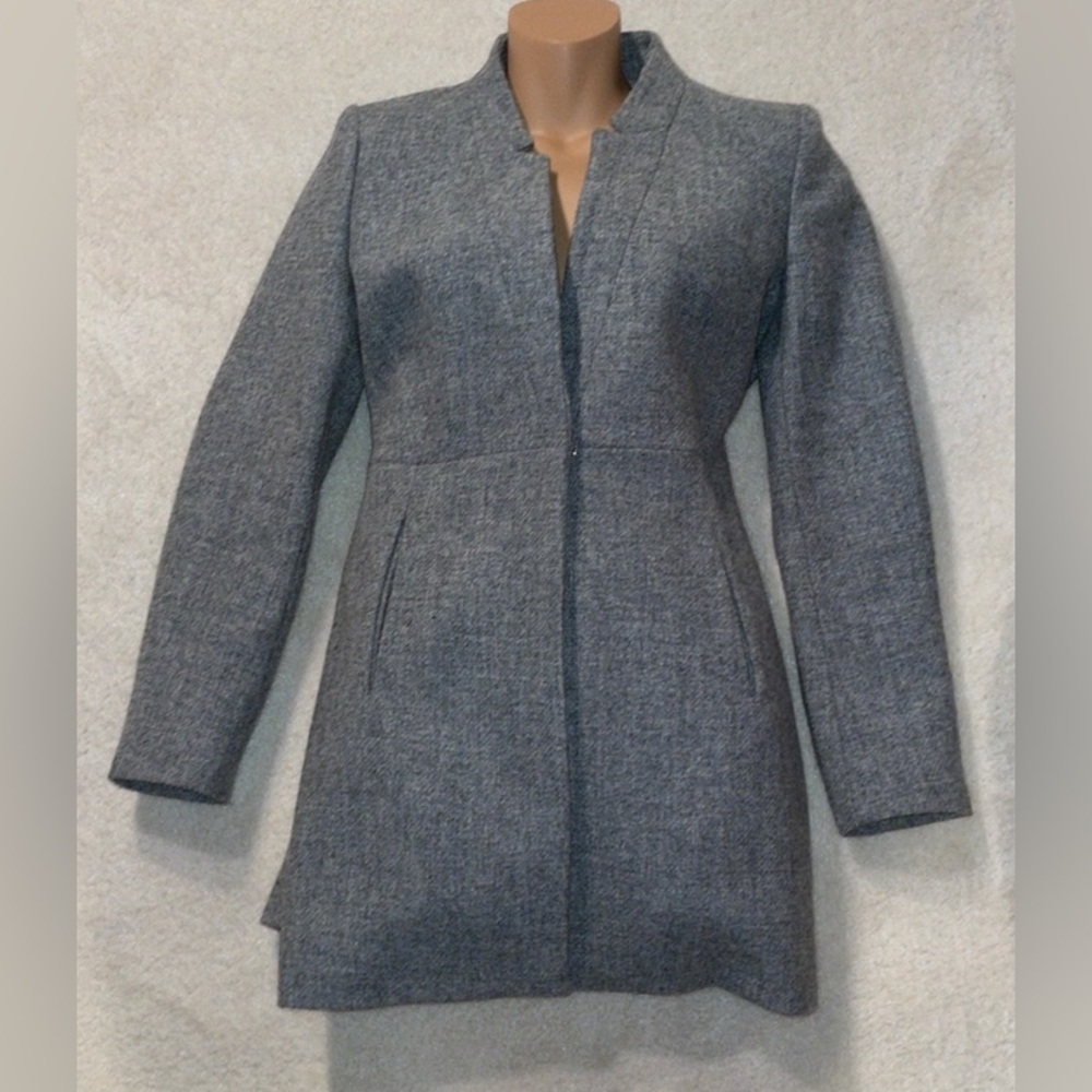 Zara Women's Wool Gray Coat - Picture 2 of 11